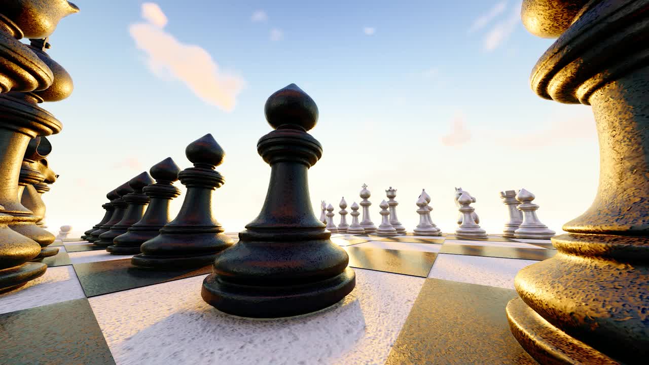 国际象棋，游戏和比赛的三维动画