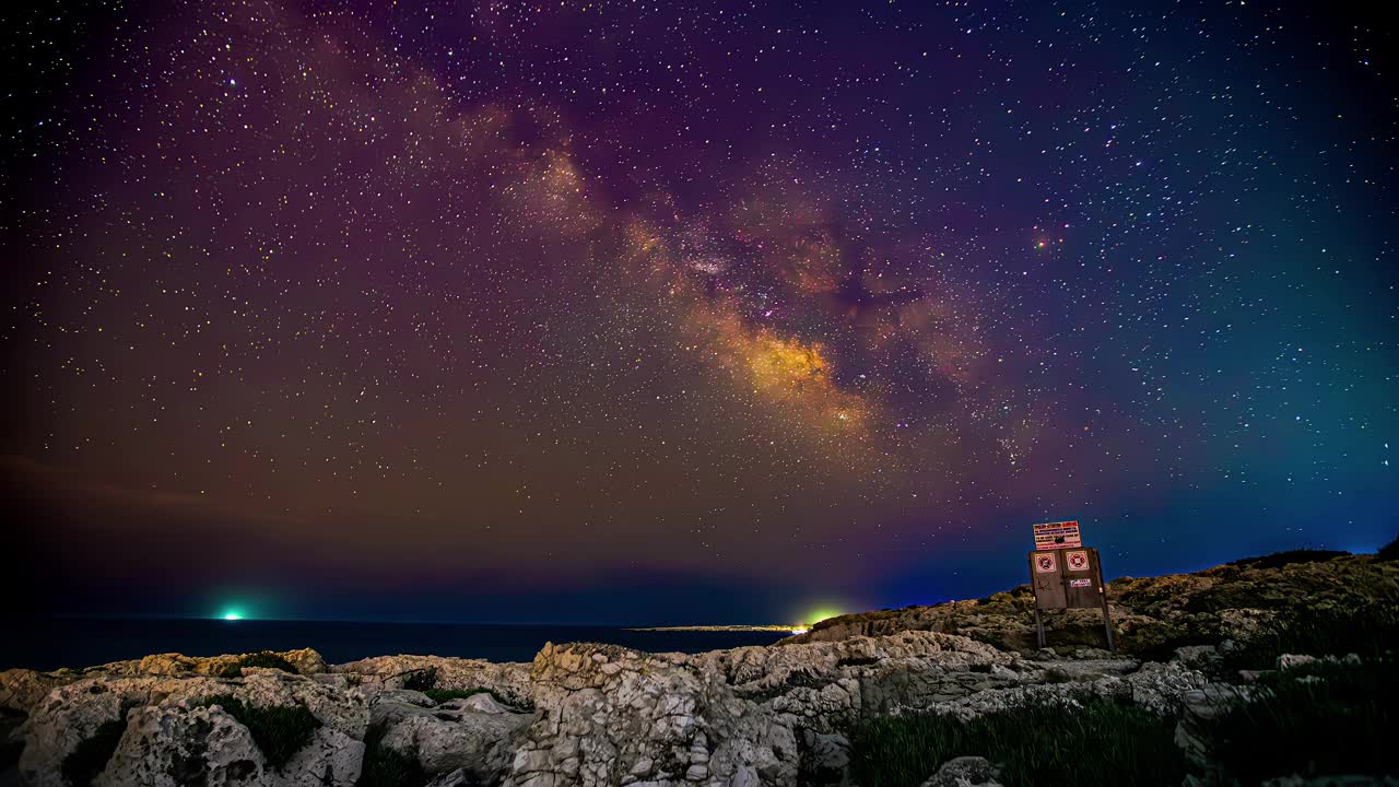 旋轉的銀河系和宇宙的延時視圖