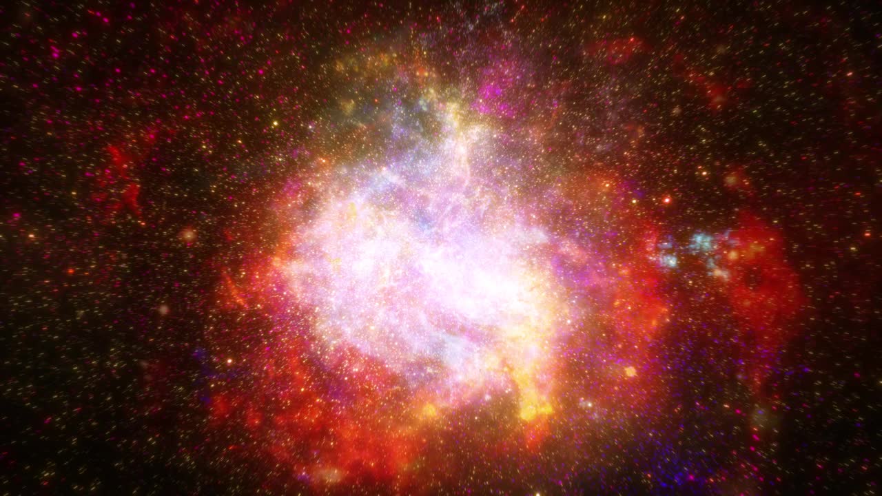 红星空间星云。通过恒星星系进入浩瀚宇宙的旅程