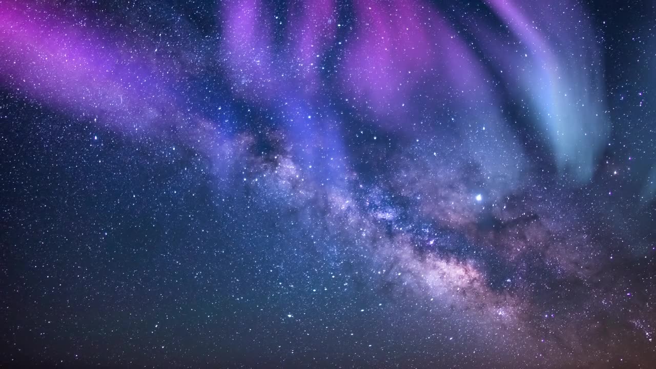 詳情圖-極光和銀河系南天24毫米水瓶座流星雨模擬北極光