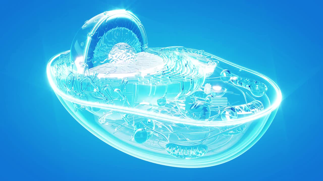 生物细胞和线粒体的概念动画
