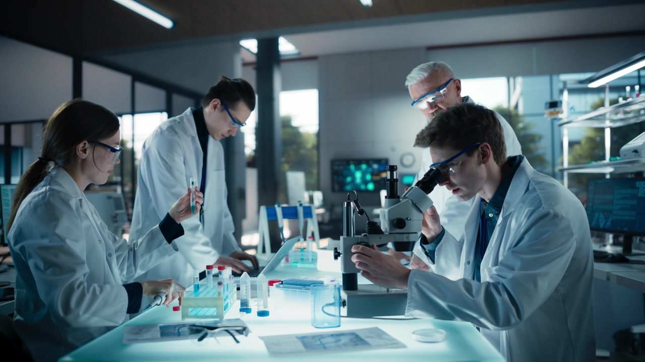 詳情圖-博士教授教授一群理科生基因治療和生物工程的基礎(chǔ)知識。為實踐教育和技術(shù)示范創(chuàng)造條件實驗室主任