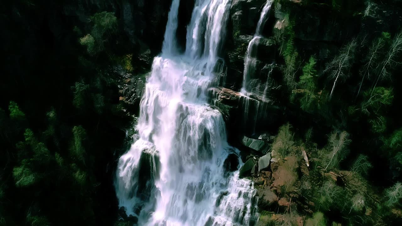詳情圖-高山瀑布從冰川高挪威美麗的自然慢動(dòng)作