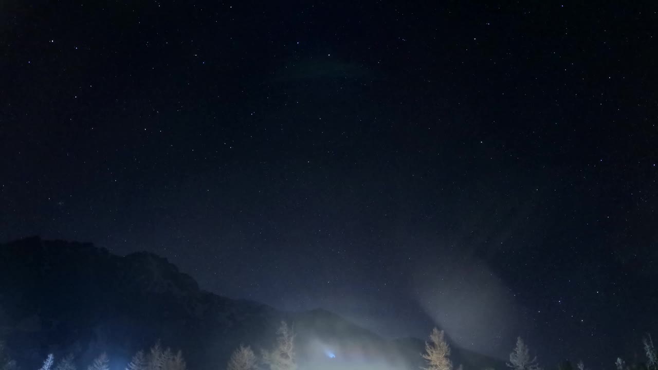 北极光。时间流逝。自然现象。