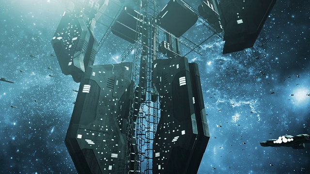 栩栩如生的空间站和科幻宇宙飞船