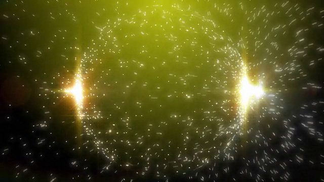 黄色镜头光晕和粒子擦除。