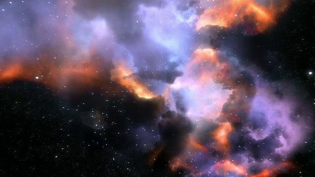 詳情圖-壯麗的太空飛行穿過五顏六色的星云