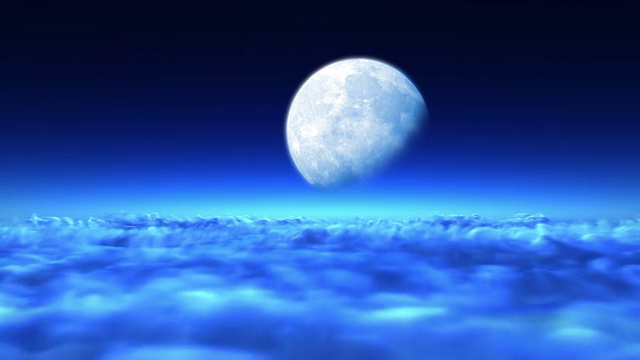 詳情圖-美麗的夜晚飛過云朵飛向月亮