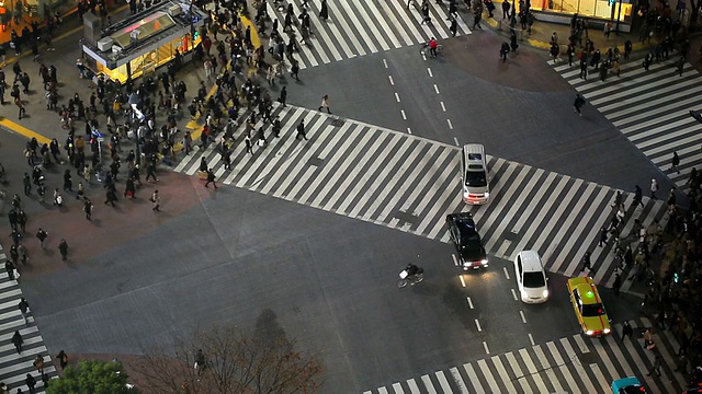 东京涩谷市行人交通