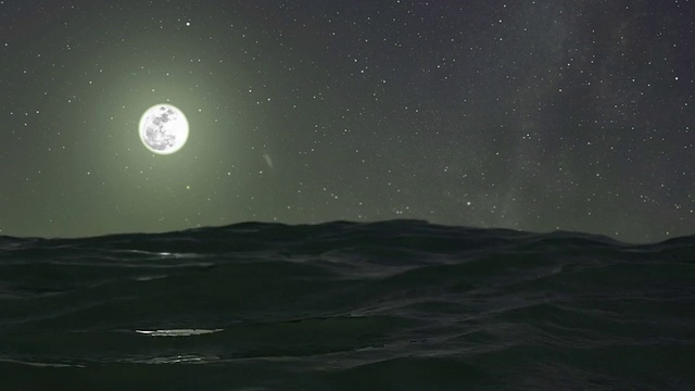 詳情圖-《夜晚海上的星星和月亮