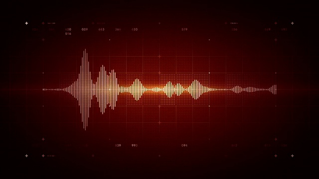 音频波形单声道红色