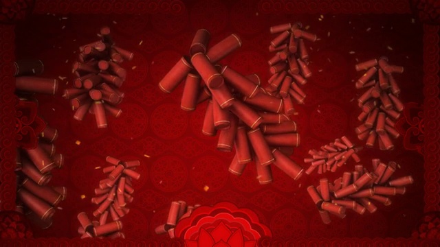 詳情圖-傳統(tǒng)的中國農(nóng)歷新年圖案。