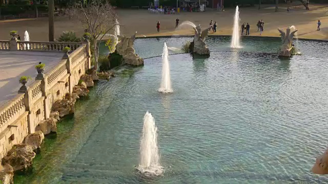 详情图-喷泉俯视图喷泉PARC,de,la,ciutadella,4k巴塞罗纳西班牙