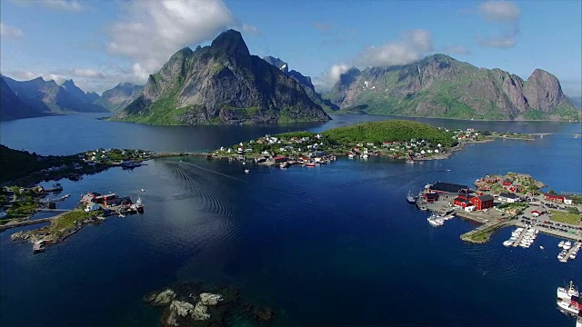 鸟瞰图勒内在罗浮敦群岛，挪威