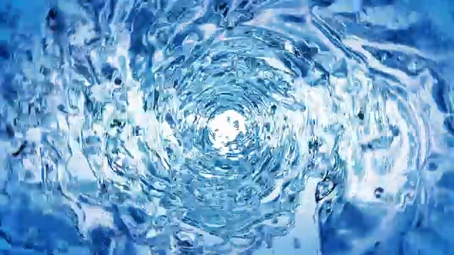 美丽的水漩涡蓝色管白色背景。独立透明漩涡3d动画与阿尔法磨砂。HD 1080。