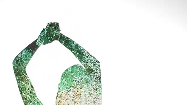 詳情圖-雙重曝光人的剪影充滿了波浪