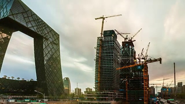 詳情圖-北京眾多建筑工地之一。間隔拍攝。