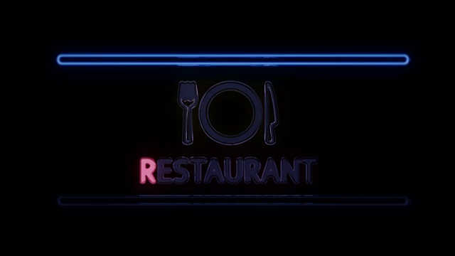 詳情圖-餐廳叉刀盤霓虹燈在復(fù)古風(fēng)格打開