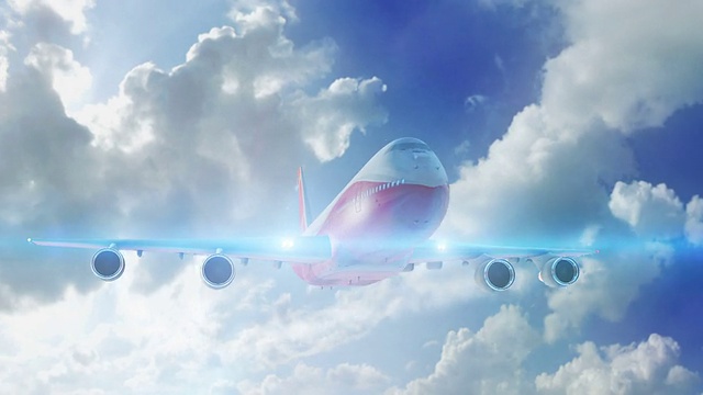 详情图-客机在天空中飞行