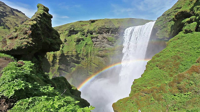 冰岛的Skogafoss瀑布