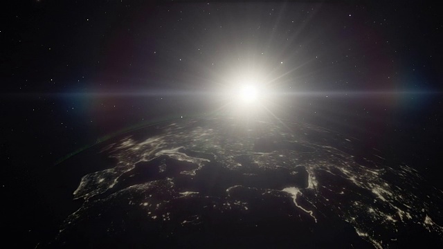 夜晚时间行星地球时间流逝与北极光可见