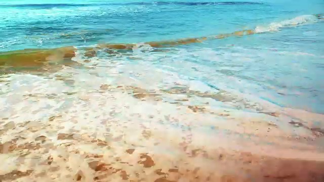 詳情圖-無縫循環(huán)拍攝的沙灘，溫和的綠松石海浪