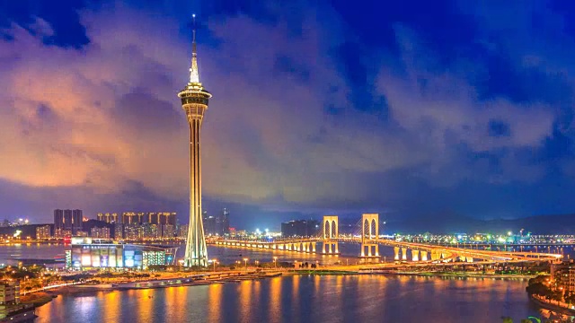 詳情圖-澳門大橋澳門塔日以繼夜澳門城市時光流逝中國(縮小)