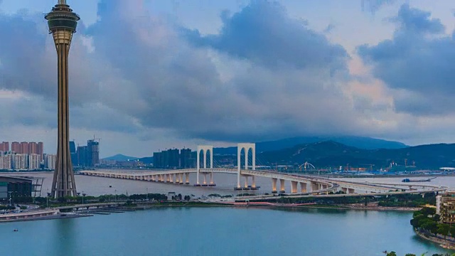 詳情圖-澳門大橋澳門塔日以繼夜澳門城市時光流逝中國(縮小)