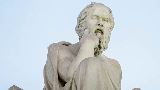 特写大理石雕像的古希腊哲学家苏格拉底