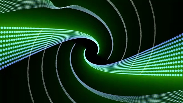 未来的生态动画与粒子条纹物体和灯光在慢动作，循环高清