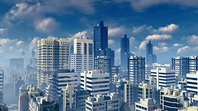 詳情圖-抽象的大城市摩天大樓在白天的時(shí)間流逝