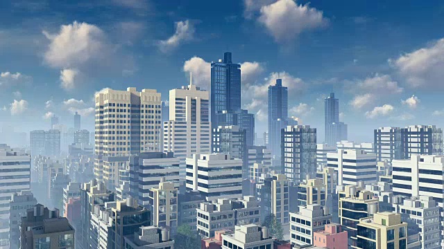 詳情圖-抽象的大城市摩天大樓在白天的時(shí)間流逝