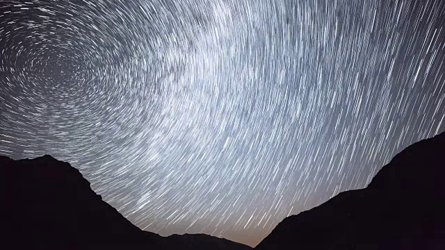 全高清星迹夜空宇宙星系在土耳其Kackar山脉高原延时拍摄。