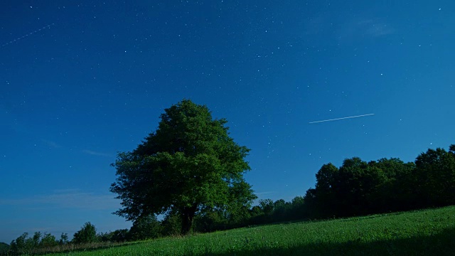 星空旋转太空天文摄影延时，山林山林