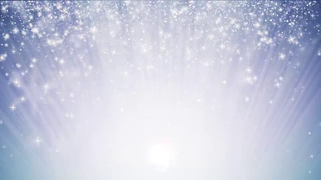 可循环，无缝循环的圣诞背景与小雪花星粒子。光线光束效果，超高清4k 3840x2160