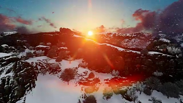 詳情圖-夕陽西下，空中飛過中國長城，游人如云