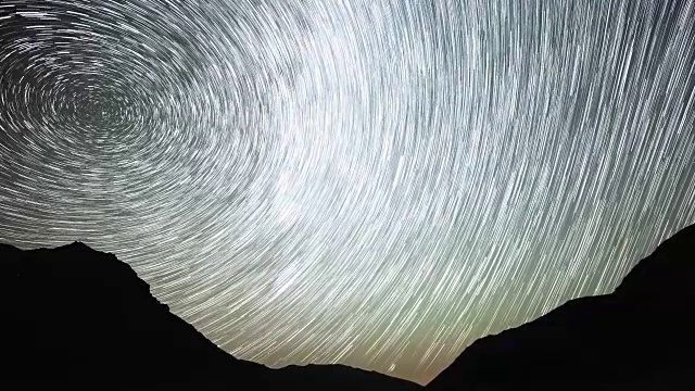 4K星迹夜空宇宙星系在土耳其Kackar山脉高原上延时拍摄。
