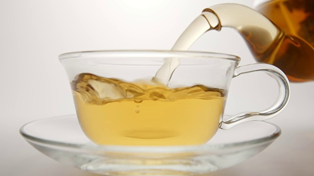 詳情圖-慢動作:新鮮的茶從茶壺中流出