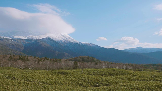 日本北海道知床国家公园的罗须山，4K拍摄