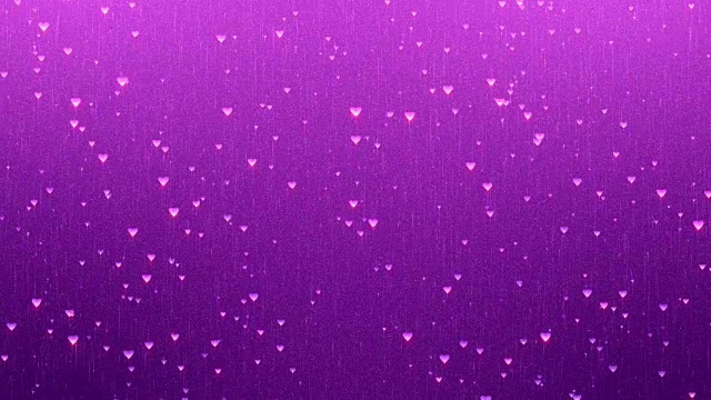 浪漫情人節(jié)動畫。在紫羅蘭色背景上移動的心。