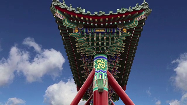 詳情圖-傳統(tǒng)的中國古色古香的大門在北海公園——是一個皇家花園，在北京紫禁城的西北部，中國