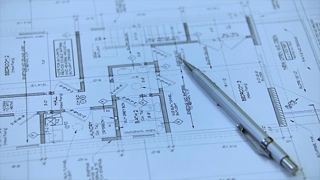 建筑蓝图和蓝图与绘图工具卷