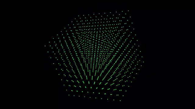 3d立方体的蓝色发光粒子旋转