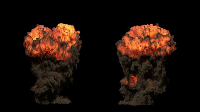 现实的CG爆炸。包括Alpha通道。4K DCI格式。