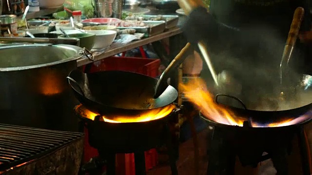 炒菜，泰国街头小吃