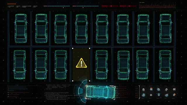 汽车技术。自动停车，物联网技术在数字接口。