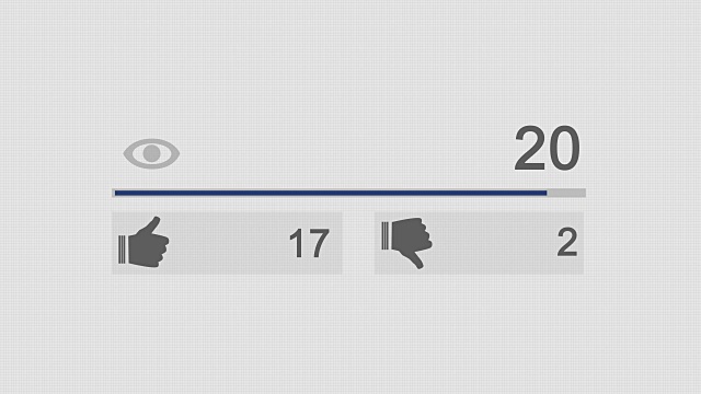 界面面板视频托管网站。浏览量，喜欢和不喜欢。浏览量，从0到100万