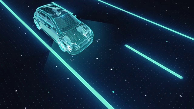 詳情圖-自動駕駛汽車，自動駕駛技術(shù)。無人駕駛汽車，物聯(lián)網(wǎng)聯(lián)網(wǎng)汽車。x射線圖像。