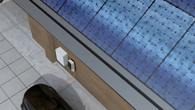 詳情圖-黑色汽車在家用電動(dòng)汽車充電站充電