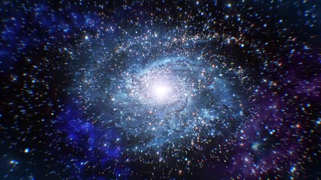 详情图-美丽的星系与明亮闪烁的星星。在太空中飞行。